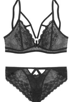 Bhs Ohne Bugel|petite fleur gold Set: Bralette-Bh Schwarz-Silberfarben
