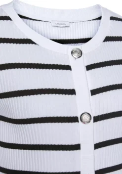 Strandmode|LASCANA Shirtjacke Weis-Schwarz-Gestreift