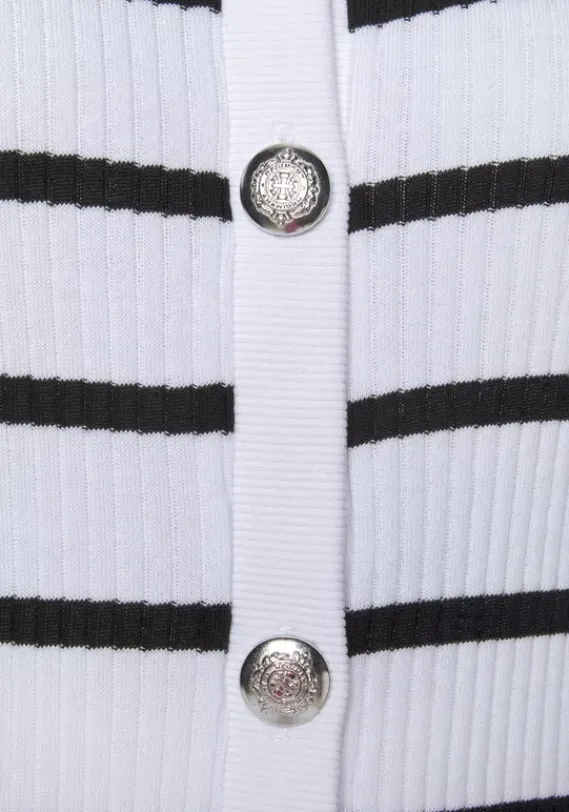 Strandmode|LASCANA Shirtjacke Weis-Schwarz-Gestreift