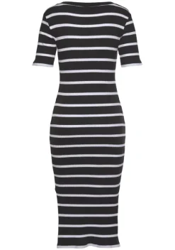 Strandkleider|LASCANA Shirtkleid Schwarz-Weis-Gestreift