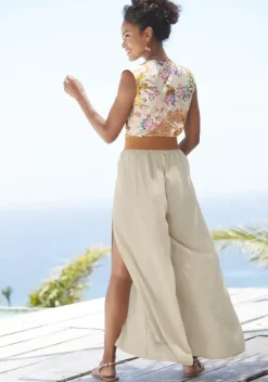 Damenshirts|LASCANA Shirttop Sand-Gelb Bedruckt