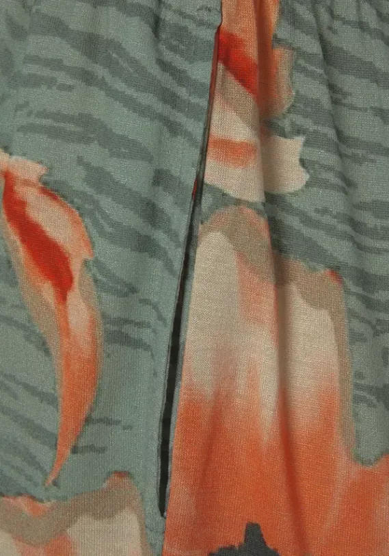 Strandmode|LASCANA Shorts Grun-Orange Bedruckt