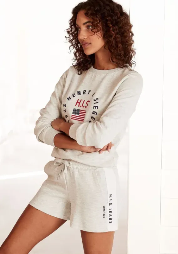 Nachhaltige Homewear|H.I.S Shorts Grau-Meliert