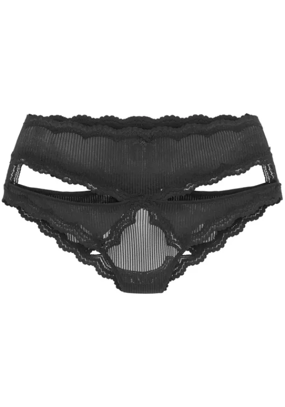 Slips|petite fleur gold Slip-Ouvert Schwarz