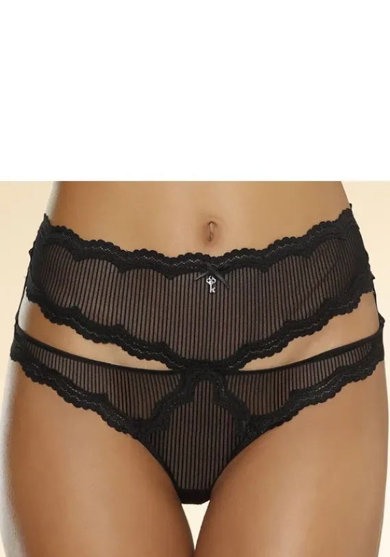 Slips|petite fleur gold Slip-Ouvert Schwarz