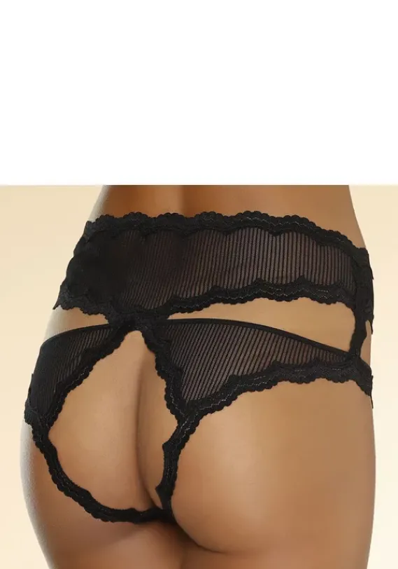 Slips|petite fleur gold Slip-Ouvert Schwarz