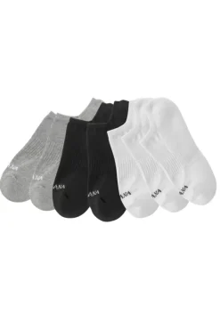 Socken|LASCANA ACTIVE Sneakersocken 3X Weis, 2X Schwarz, 2X Grau-Meliert