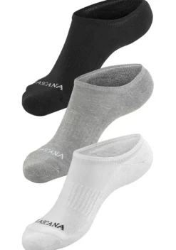 Socken|LASCANA ACTIVE Sneakersocken 3X Weis, 2X Schwarz, 2X Grau-Meliert