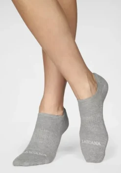 Socken|LASCANA ACTIVE Sneakersocken 3X Weis, 2X Schwarz, 2X Grau-Meliert