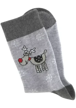 Socken|H.I.S Socken 2X Schwarz-Gemustert, 1X Grau-Gemustert