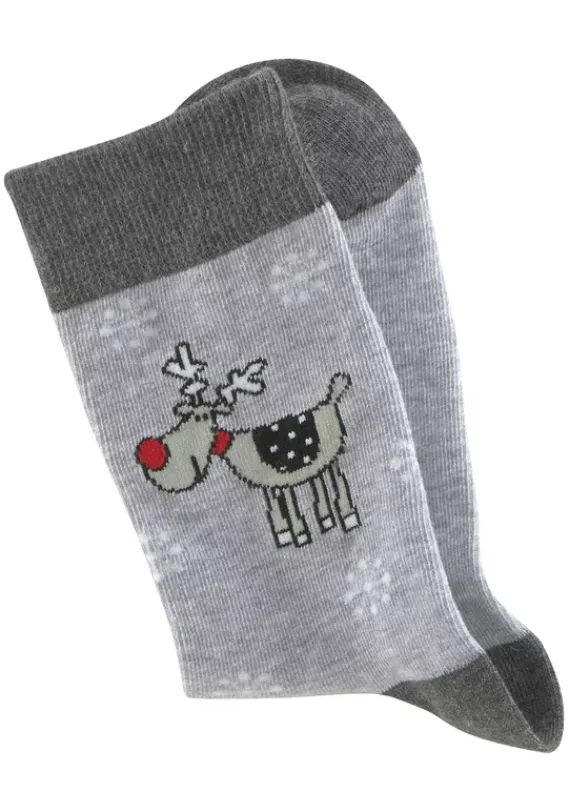 Socken|H.I.S Socken 2X Schwarz-Gemustert, 1X Grau-Gemustert