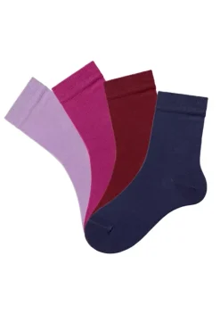Socken|H.I.S Socken 1X Flieder, 1X Pink, 1X Blau, 1X Bordeaux