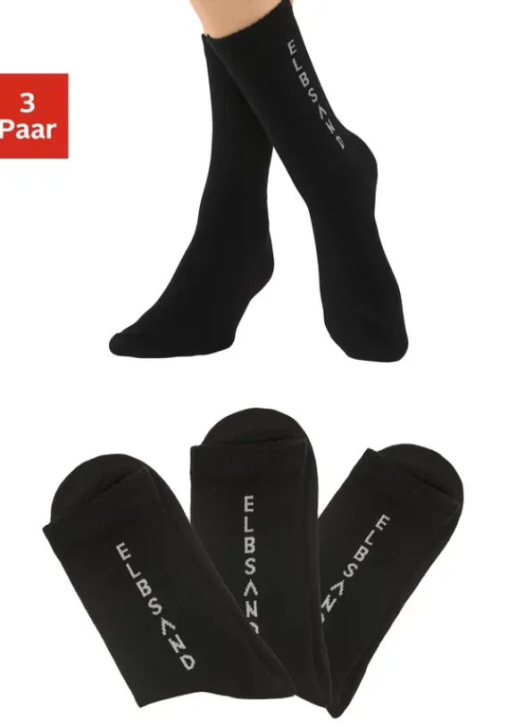 Socken|Elbsand Socken 3X Schwarz