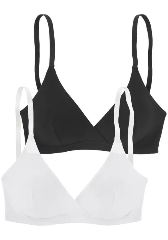 Bhs Ohne Bugel|petite fleur Soft-Bh Schwarz + Weis