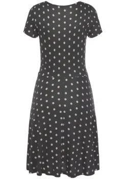 Kurze Kleider|Vivance Sommerkleid Anthrazit-Rose-Bedruckt