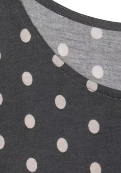 Kurze Kleider|Vivance Sommerkleid Anthrazit-Rose-Bedruckt