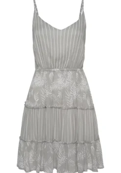 Strandmode|LASCANA Sommerkleid Schilfgrun-Creme Bedruckt