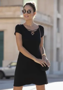 Kurze Kleider|LASCANA Sommerkleid Schwarz