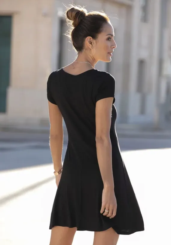 Kurze Kleider|LASCANA Sommerkleid Schwarz