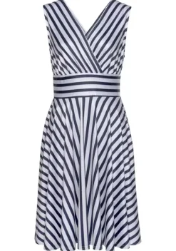 Kurze Kleider|LASCANA Sommerkleid Marine-Weis-Gestreift