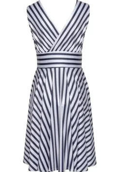 Kurze Kleider|LASCANA Sommerkleid Marine-Weis-Gestreift