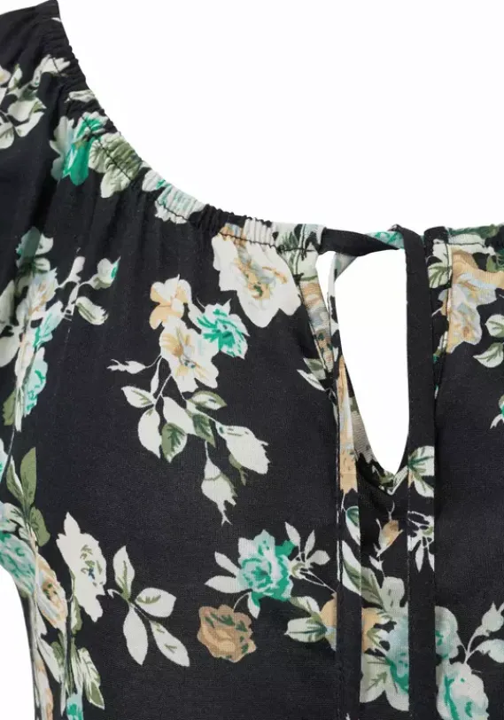 Strandkleider|s.Oliver Sommerkleid Schwarz-Grun