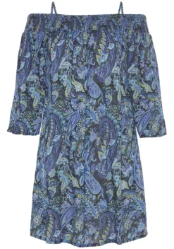 Kurze Kleider|LASCANA Sommerkleid Blau Bedruckt