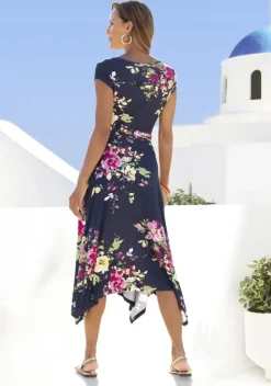 Kurze Kleider|Beachtime Sommerkleid Marine-Bedruckt