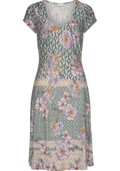 Strandkleider|LASCANA Sommerkleid Grun-Lila-Bedruckt