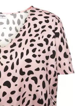 Kurze Kleider|Buffalo Sommerkleid Rose-Schwarz-Bedruckt