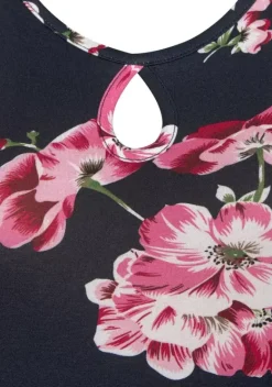 Kurze Kleider|Beachtime Sommerkleid Marine-Bedruckt