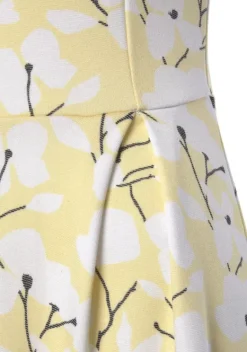 Strandkleider|Beachtime Sommerkleid Gelb-Creme-Bedruckt