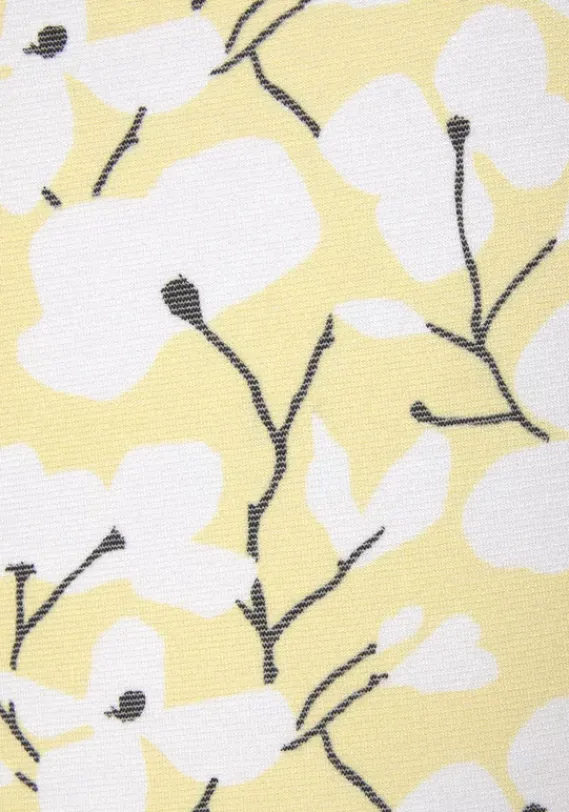 Strandkleider|Beachtime Sommerkleid Gelb-Creme-Bedruckt