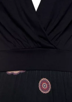 Kurze Kleider|Beachtime Sommerkleid Schwarz-Bedruckt