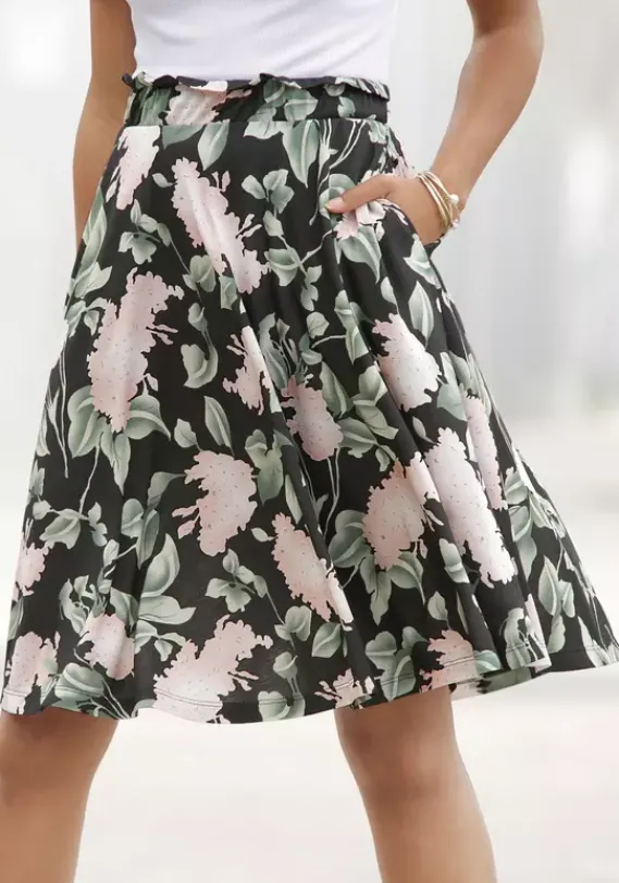 Rocke|Buffalo Sommerrock Schwarz-Rosa-Bedruckt