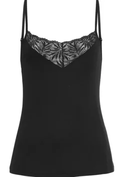 Damenshirts|LASCANA Spitzentop Schwarz