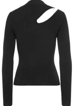 Pullover|LASCANA Stehkragenpullover Schwarz