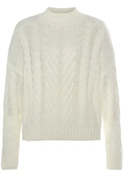 Pullover|LASCANA Stehkragenpullover Creme