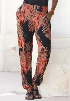 Strandmode|LASCANA Strandhose Braun-Orange