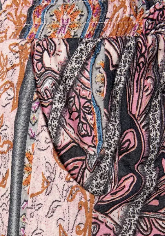 Lange Hosen|Buffalo Strandhose Rosa-Bedruckt
