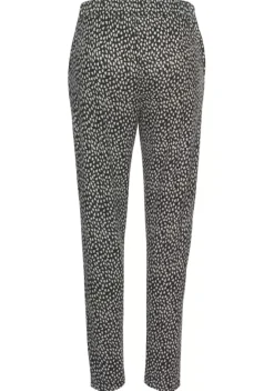 Lange Hosen|s.Oliver Strandhose Schwarz-Creme-Bedruckt