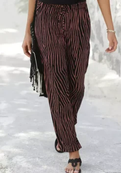 Lange Hosen|LASCANA Strandhose Schwarz-Terra-Bedruckt