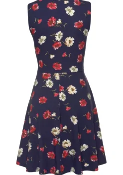 Kurze Kleider|Beachtime Strandkleid Marine-Rot-Bedruckt