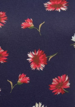 Kurze Kleider|Beachtime Strandkleid Marine-Rot-Bedruckt