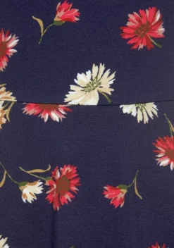 Kurze Kleider|Beachtime Strandkleid Marine-Rot-Bedruckt