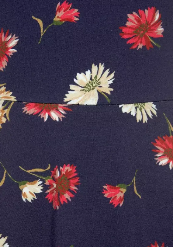 Kurze Kleider|Beachtime Strandkleid Marine-Rot-Bedruckt