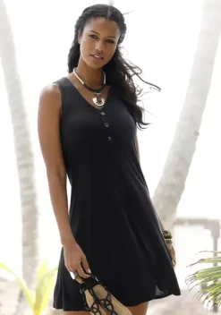 Strandkleider|LASCANA Strandkleid Schwarz