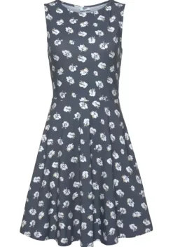 Kurze Kleider|Beachtime Strandkleid Graublau-Bedruckt