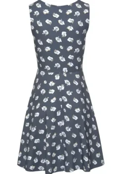 Kurze Kleider|Beachtime Strandkleid Graublau-Bedruckt