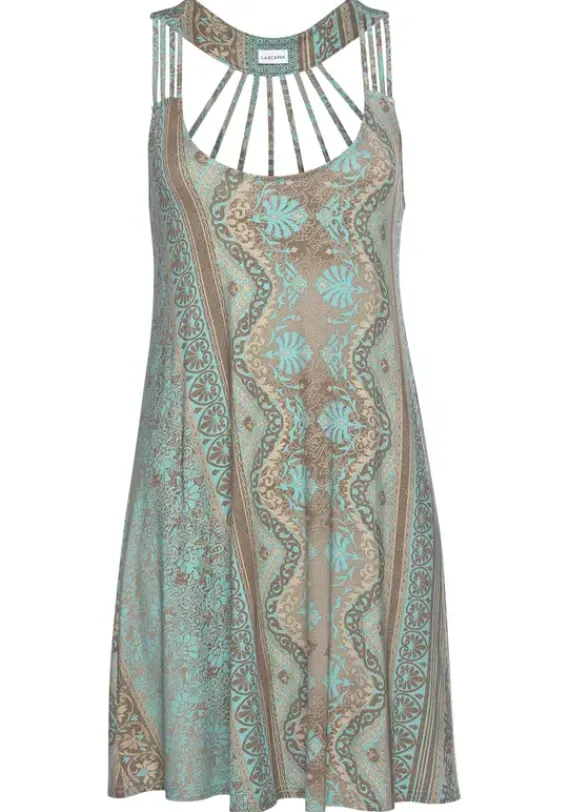 Strandkleider|LASCANA Strandkleid Turkis-Bedruckt